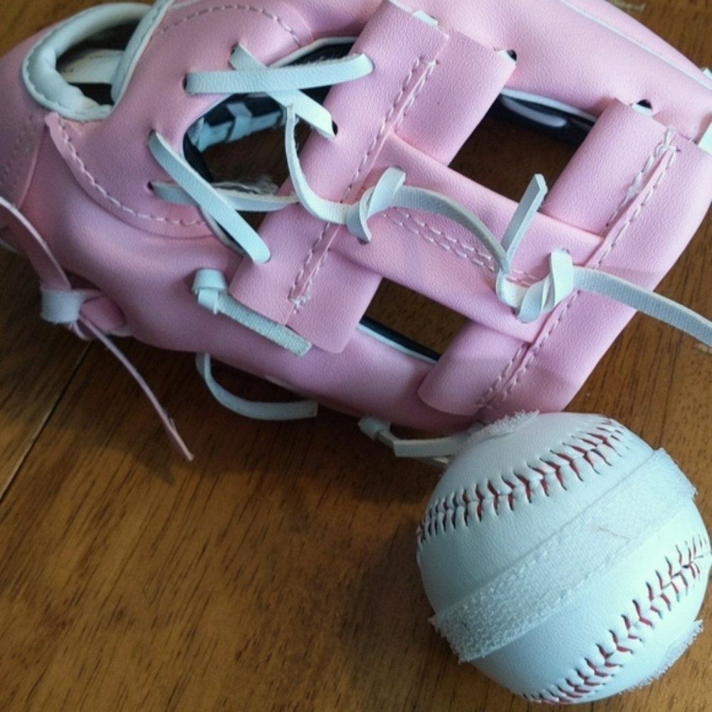 Toy baseball glove and ball set